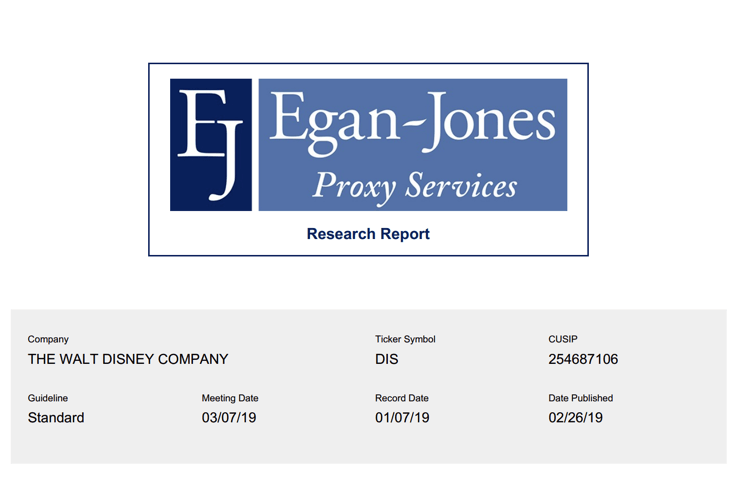 Egan Jones Proxy Services Report